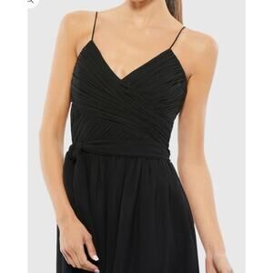 IEENA FOR MAC DUGGAL Women’s XL Black Flowy Faux Wrap Jumpsuit - MSRP $198